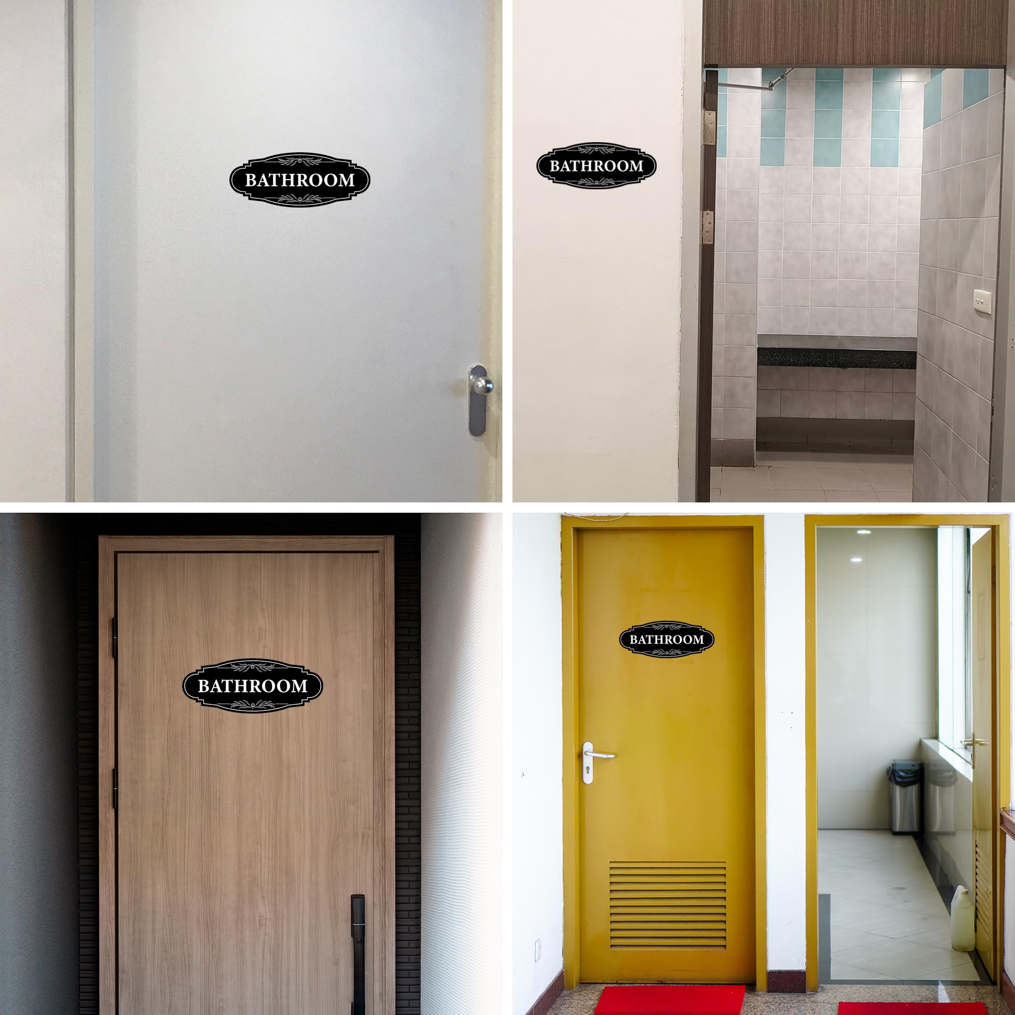 Amazon.com : Bathroom Sign Sticker for Business, UV Resistant Self